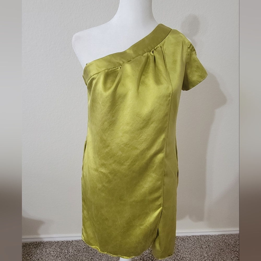 Jay Godfrey Olive Green Silk Dress Size 4